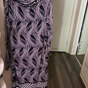 Michael Kors Black and White Long Sleeve Dress